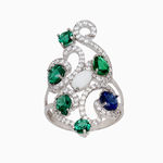 серебряное кольцо с цирконом  57090481